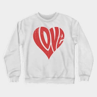 Retro Vintage Valentines Day Love Heart For Mens Womens Kids Crewneck Sweatshirt